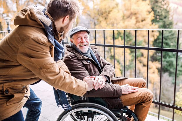 Fine Care gentleman in wheelchair
