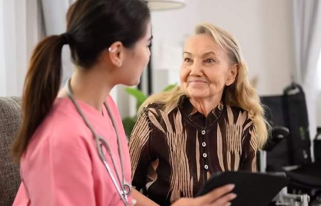 Divine Care and Support, Smethwick, carer with elderly lady 