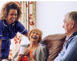 Pure Life Homecare, carer with eldery clients 