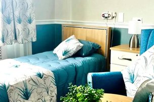 Cartmel Grange, Cumbria, close up of bed 