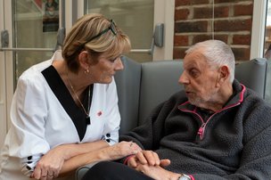 Westlands Care Home in Alton - Carer with resident