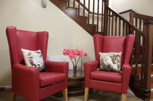 Llwyn Teg Care Home - Seating area with coffee table