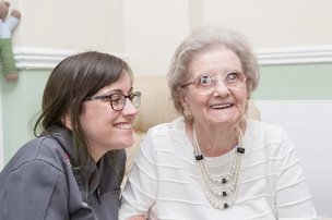 Ermine House in Lincoln - Resident with carer