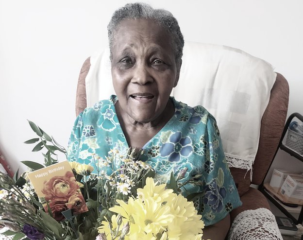 Eternal Homecare Live in care in Reading client with flowers