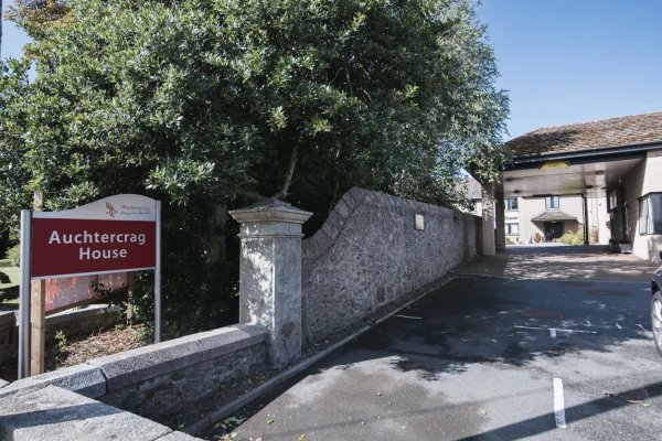 Auchtercrag Care Home, entrance and sign for the care home 