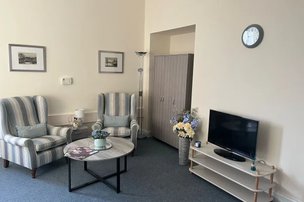 Abbotsford, Ardrossan, living space with TV
