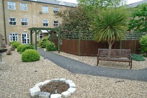 Aspen Court Nursing Home in London, back garden