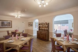 Chestnuts Care Centre, Grimsby, lounge with cabinet 