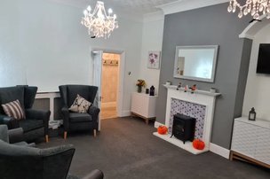 Clarendon Grange, Workington, living area with TV