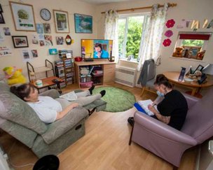 Wood House, Bristol, small TV area 