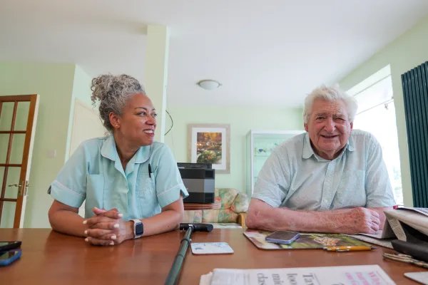 Trinity Homecare Bristol, carer and client