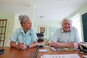 Trinity Homecare Bristol, carer and client