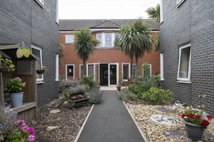 Apple Trees Care & Reablement Centre, gardem with palm trees 