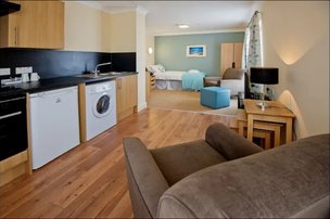 The Oaks Care Facility, lounge and kitchen area 