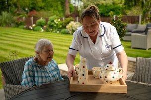 Caring Care Wolverhampton, having tea
