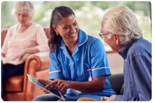 Cherish Social Care, carer with eldery man 