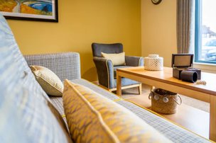 Alderwood House, living area with coffee table 