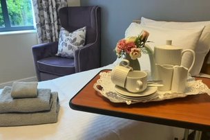 Park View Nursing Home, bedroom with breakfast tray 