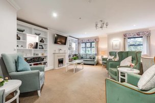 Park View Nursing Home, living room with firplace 