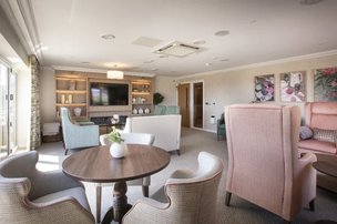 Meadowbrook Care Home, lounge area with TV 