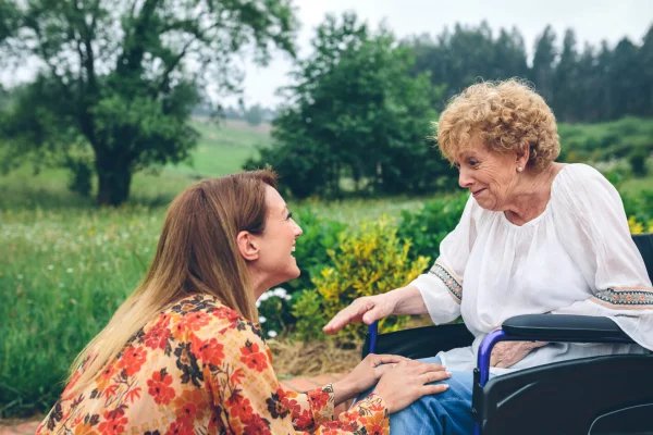 GoodOaks Homecare Leicestershire South, elderly lady in wheelchair 