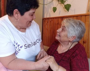 Senius Care Home Care London, client and carer