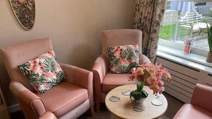 Aberford Hall, brown chairs. 