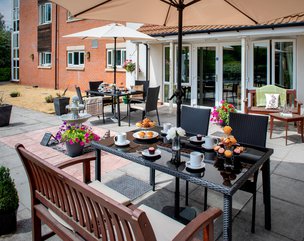 Albion Court Care Home Birmingham patio seating