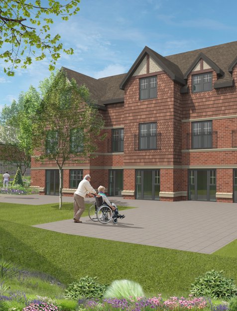 Alice Court, Eastbourne, man in wheelchair 