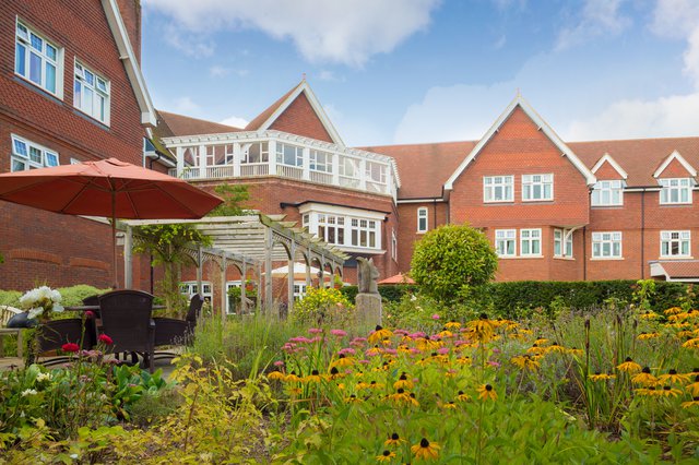 Sunrise of Bagshot Nursing Home in Bagshot exterior of the home with garden