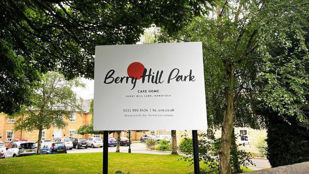 Berry Hill Park in Mansfield. home sign