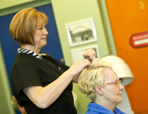 Berwick House Care Home - Hairdresser with Resident