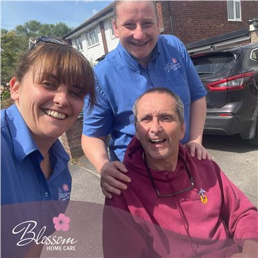 Blossom Home Care Cornwall, gentleman with carers