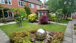 Brompton House, garden with mirror ball