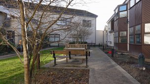 Brynhyfryd Care Home - Garden with Bench