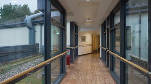 Brynhyfryd Care Home - Hallway with Handrails and Windows