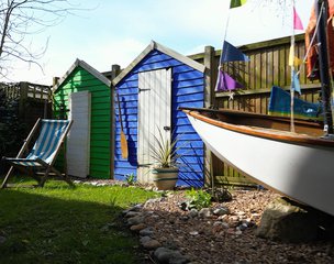 Burleys Wood, Crawley - Garden with Boat Repurposed as Flower Bed