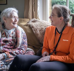 Sylvian Care South East London Carer having chat with client