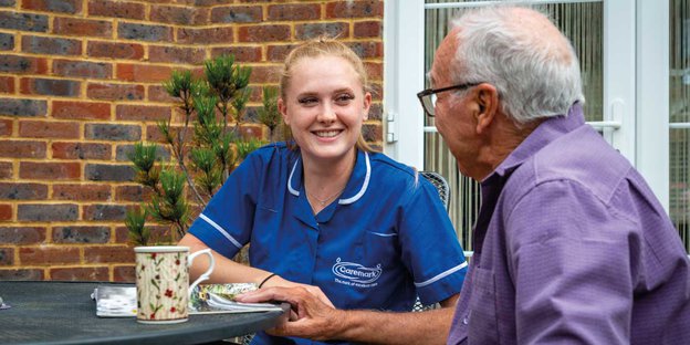 Caremark Greenwich Live in, carer with elderly man