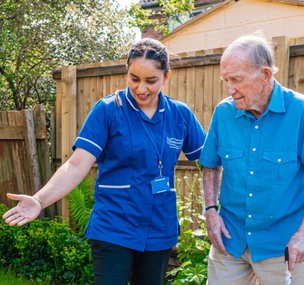 Caremark North Norfolk and Great Yarmouth, carer with elderly man 