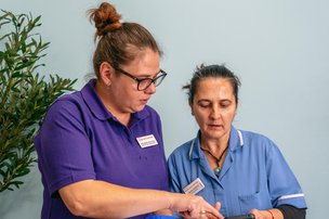 Manor Lodge in Harrow, carers talking