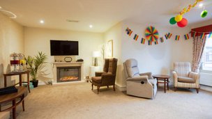Chaseview, lounge with fireplace 