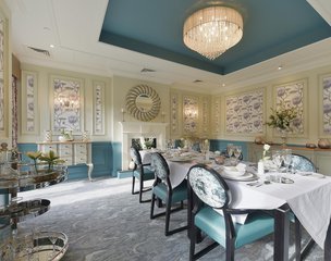Chertsey Parklands Manor Care Home, Chertsey, dining area blue room 