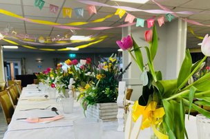 Newgrange Residential Home in Waltham Cross, dinning room at Easter