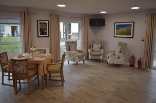 Wickham Care Home, Chelmsford, dining area with arm chairs
