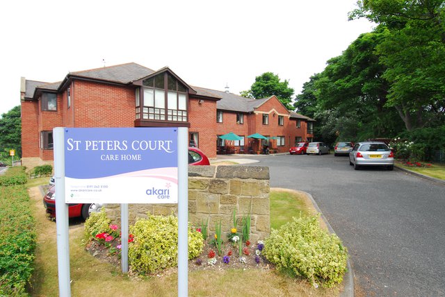 St Peters Court Care Home in Wallsend front exterior of home