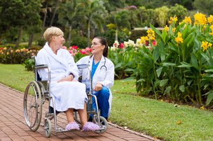 Lansdowne Care Home, carer with resident 
