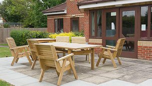 Fieldway Care Home, patio 
