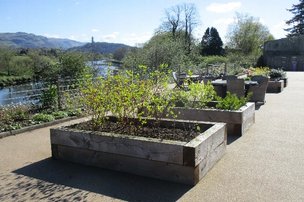 Forth Bank, raised flower beds 