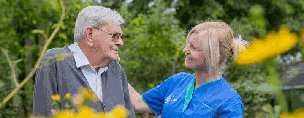 Bluebird Care Hounslow & Chiswick in the garden with cliten